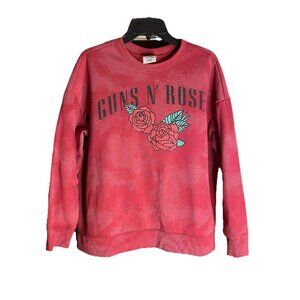 Guns N' Roses Sweatshirt Plus Size 0X 14W Red Crew Neck Long Sleeve